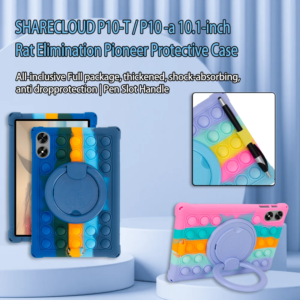 Silicone Tablet Case For Sharecloud P10-t P10-a With Rotating Stand_voghion.com