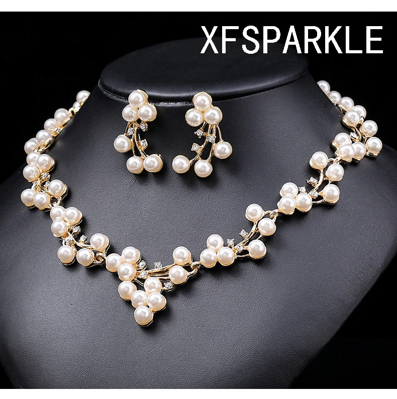 

2023 New pearl necklace set ethnic style vintage accessories collarbone chain bridal dress