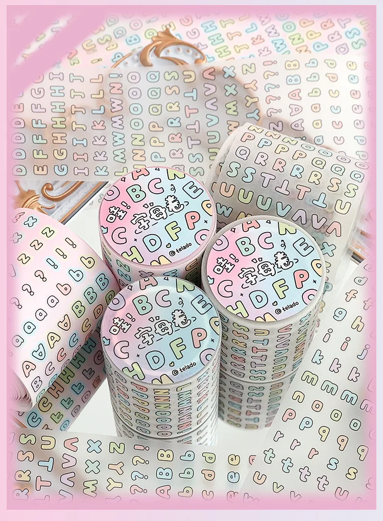 1 roll Graffiti lettering Hand tent tape ins Wind Color lettering symbol diy Gooka decorative stickers Scrapbooking Material