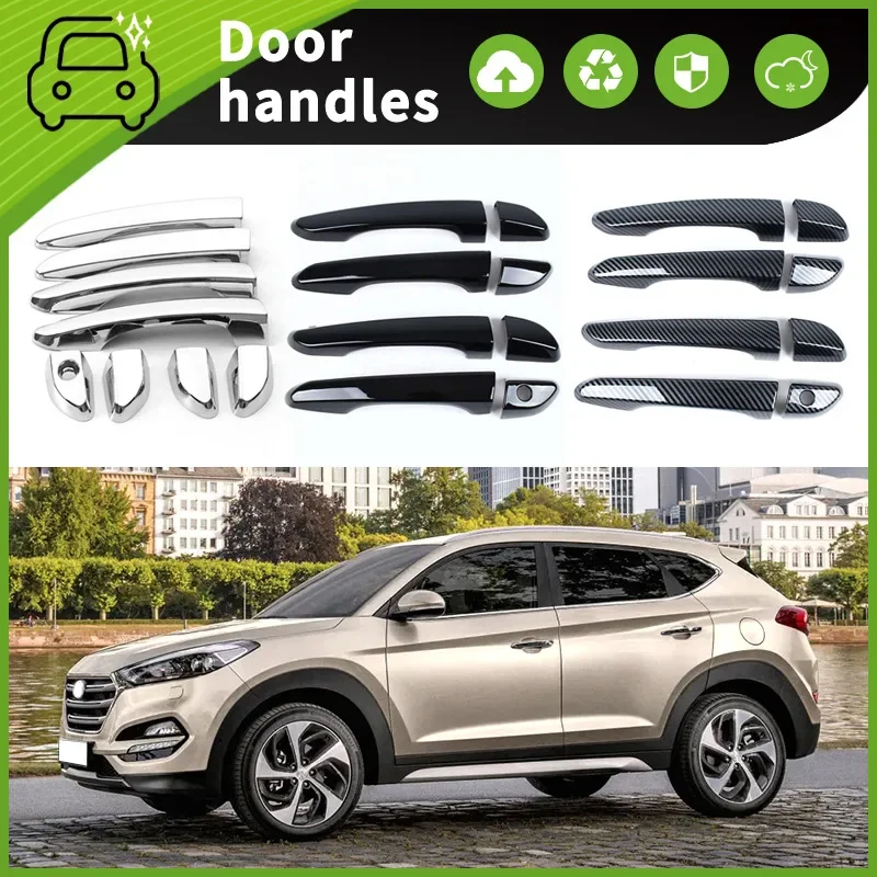 Black-Carbon-Fiber-for-HYUNDAI-TUCSON-2015-2020-Door-Handle-Cover-Car ...