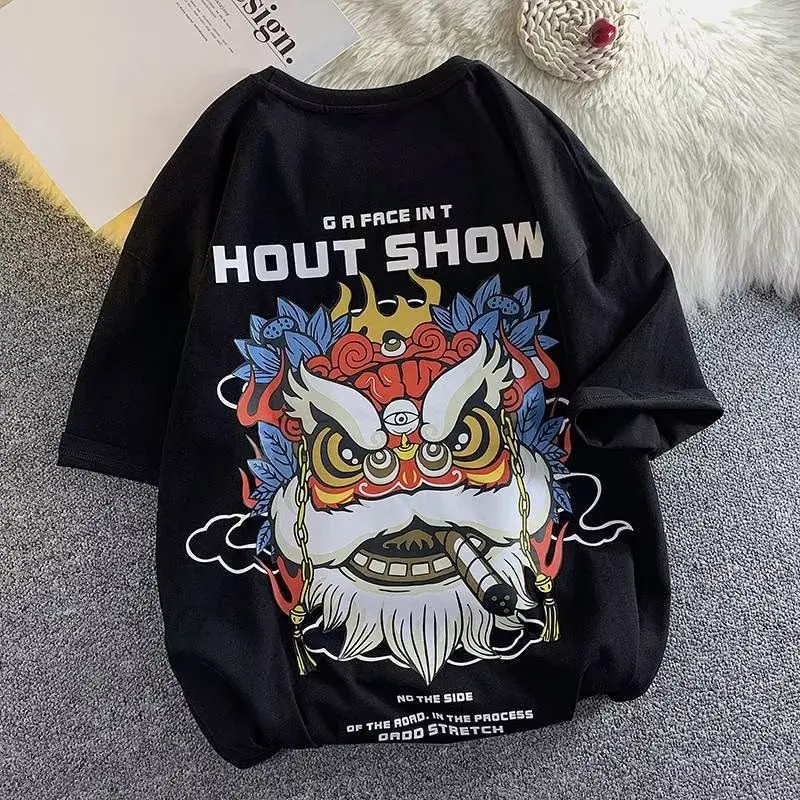 

Men's Oversized Casual Harajuku Short Sleeve Loose Manga Fashion T-shirt Top Graphic Y2k Clothes Streetwear Anime Vintage