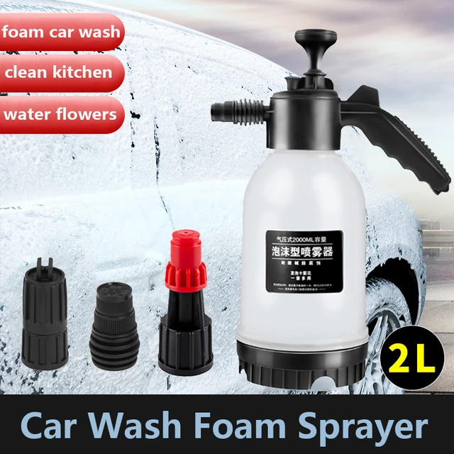 2L Car Wash Foam Sprayer with 3 Nozzles Foam Lance Watering Flowers Water Spray  Gun Foam Generator for Home Kitchen Cleaning - AliExpress