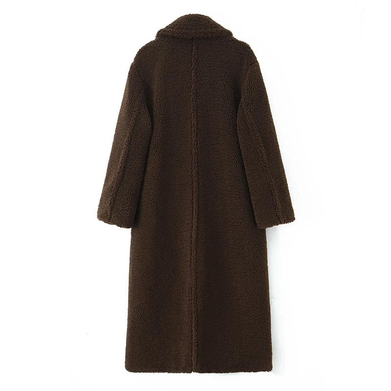 2025 Winter Women Fashion Faux Fleece Coat Woman Elegant Thick Warm Jacket Long Sleeve Overcoat Chic Casual New Outerwear ﻿ ﻿