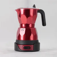 110 V/220 V cafetière électrique Portable 150 ml 3 tasses en aluminium moka Pot électrique cafetière italienne percolateur pour la maison rouge 3