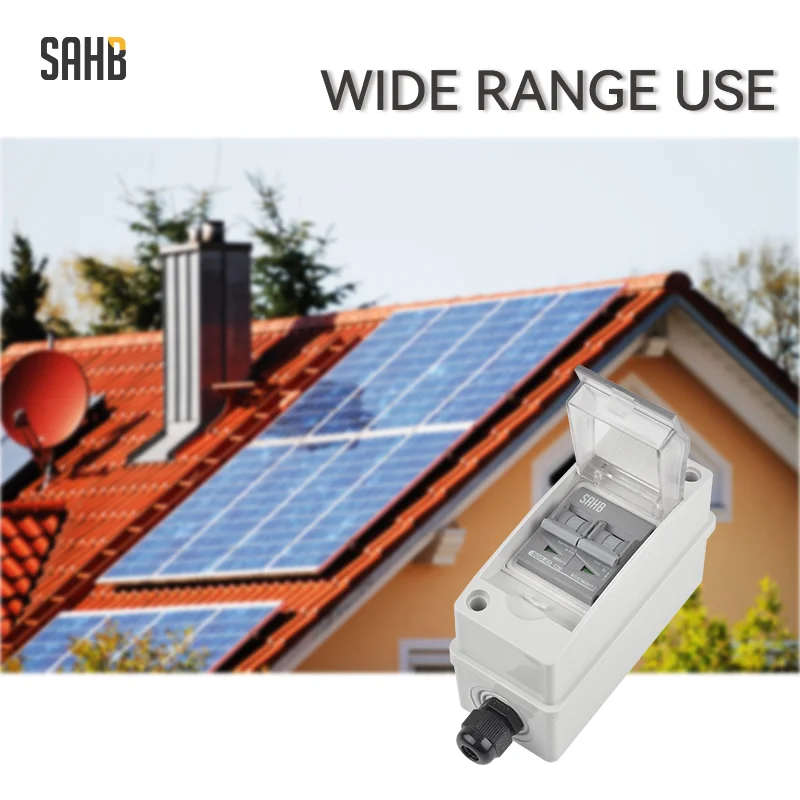 SAHB PV Waterproof Combiner Box DC Disconnect Isolator Switch Miniature Circuit Breaker With Junction Box 550V 800V IP65