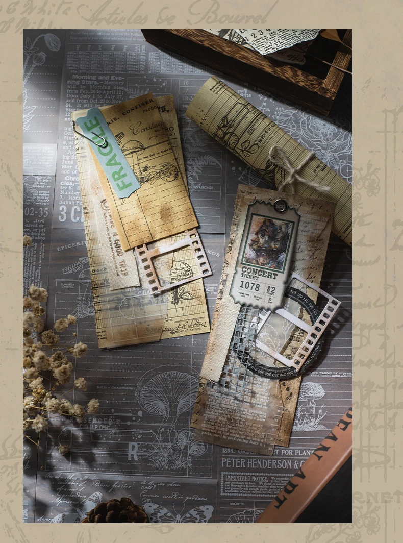 20 stücke Vintage Pflanze Lackmus Papier Material Papier für Scrap booking Junk Journal Schul bedarf DIY Briefpapier Dekorations papier – Detail 12