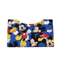 Custom Minnie Mickey Mouse Tissue Box Holder Rectangular Cartoon PU Leather Facial Tissue Box Cover for Car Office 2