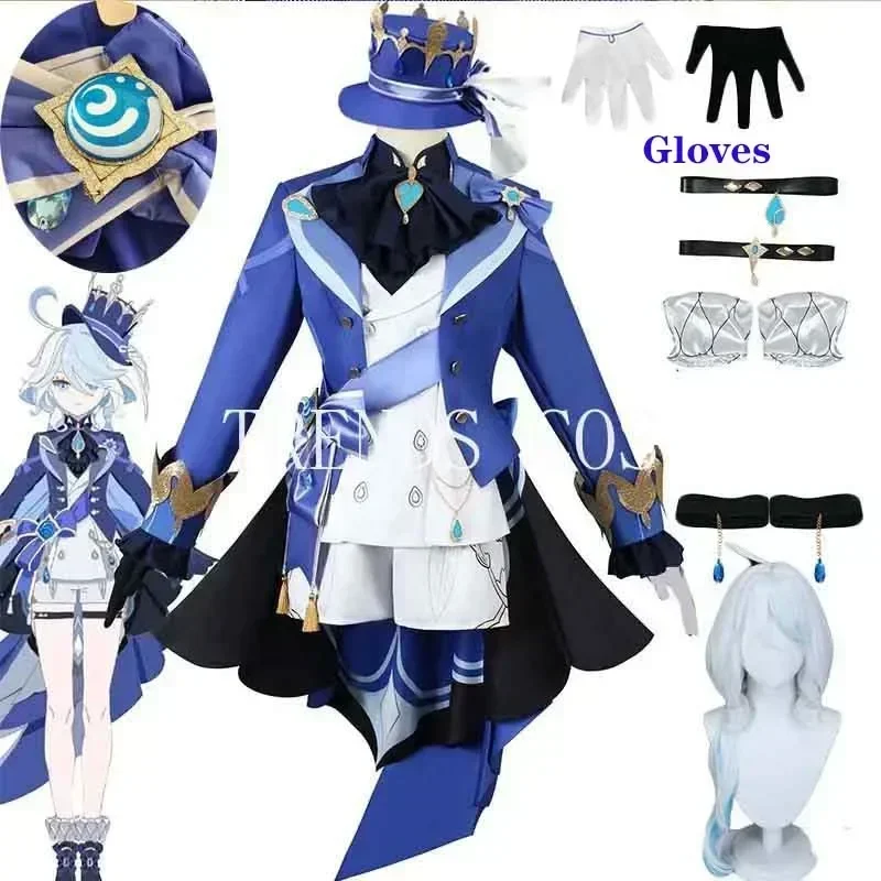 

Focalors Cosplay Costume Focalors Outfits Dress Wig Hat Lovely Suit Halloween Comic Con