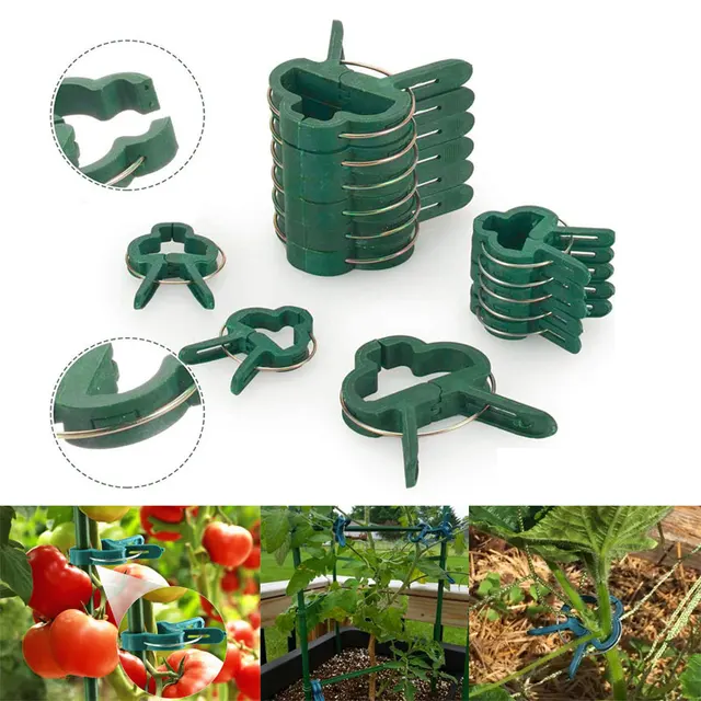 10 db Növényi Tartó Klipek Beállítva A Virágszőlő Kerti Paradicsom Klipeket Szárak Támogatására Szőlővel Egyenesen Mászó Szerszám