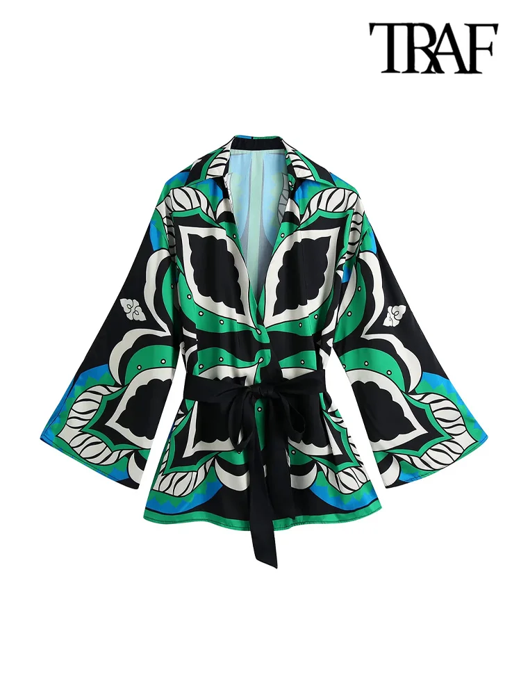 Накидка кимоно с ремнем винтажная рукавом три четверти | Женская одежда
