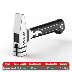 Heavy Duty Short Handle Octagonal Hammer - High Carbon Steel Hand Tool for Carpentry and Woodworking (C)