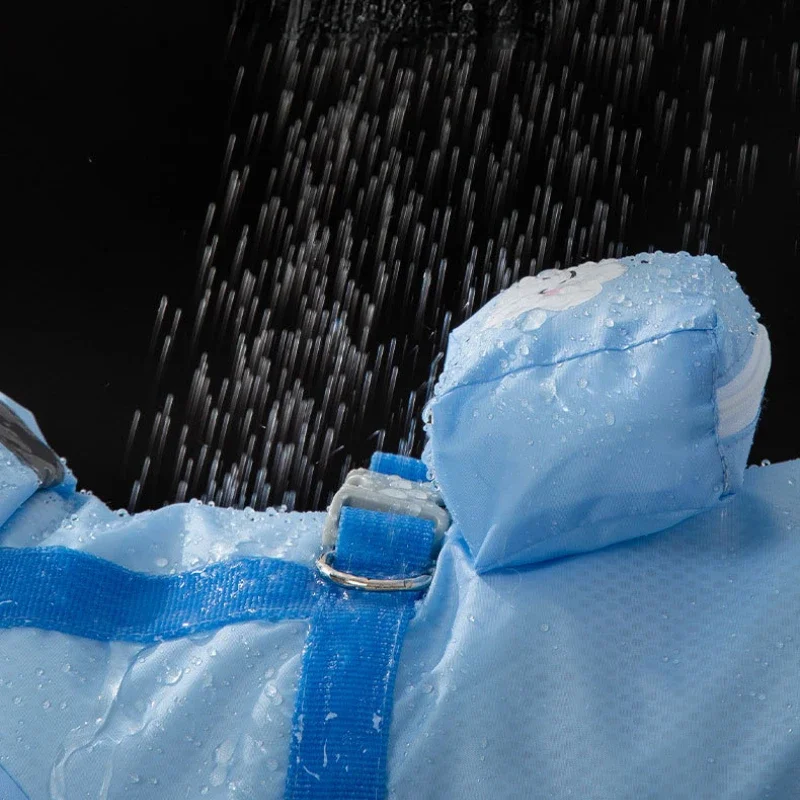 Waterproof Blue Dog Raincoat Hooded Jacket