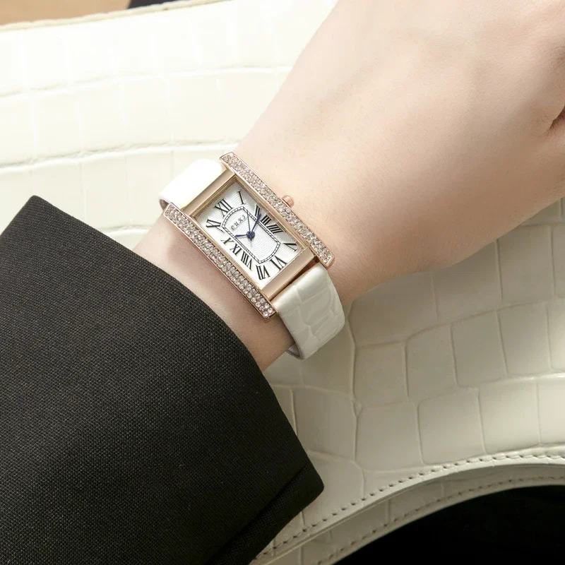 2025 Luxury Design Vintage Classic Diamond Women Watch Starry Square Simple and Stylish Roman Numeral Casual Quartz Wristwatch 3