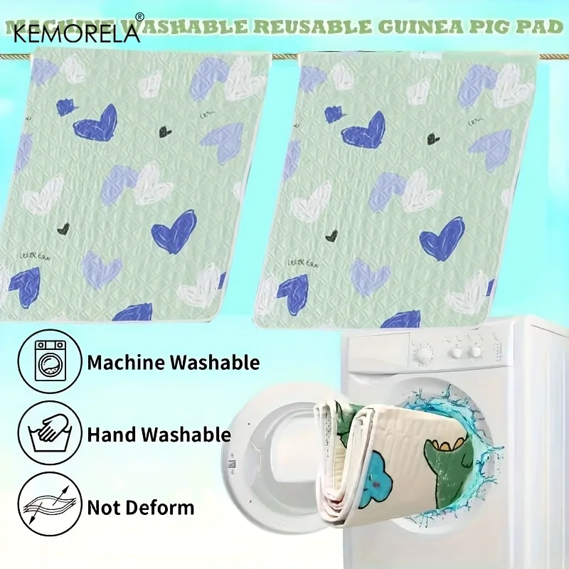 2 pezzi di tappetini riutilizzabili per gabbie per animali domestici, resistenti all'usura e lavabili, con base in poliestere, adatti per piccoli animali come criceti e conigli. - immagine 3