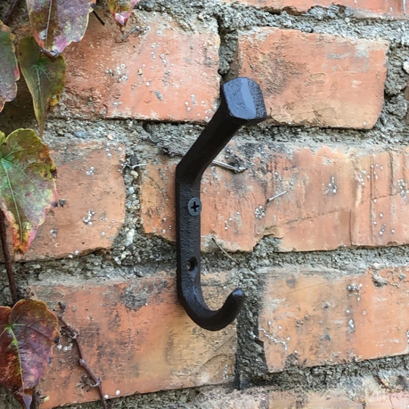 Rust Cast Iron Wall Hook for Coats and Hats