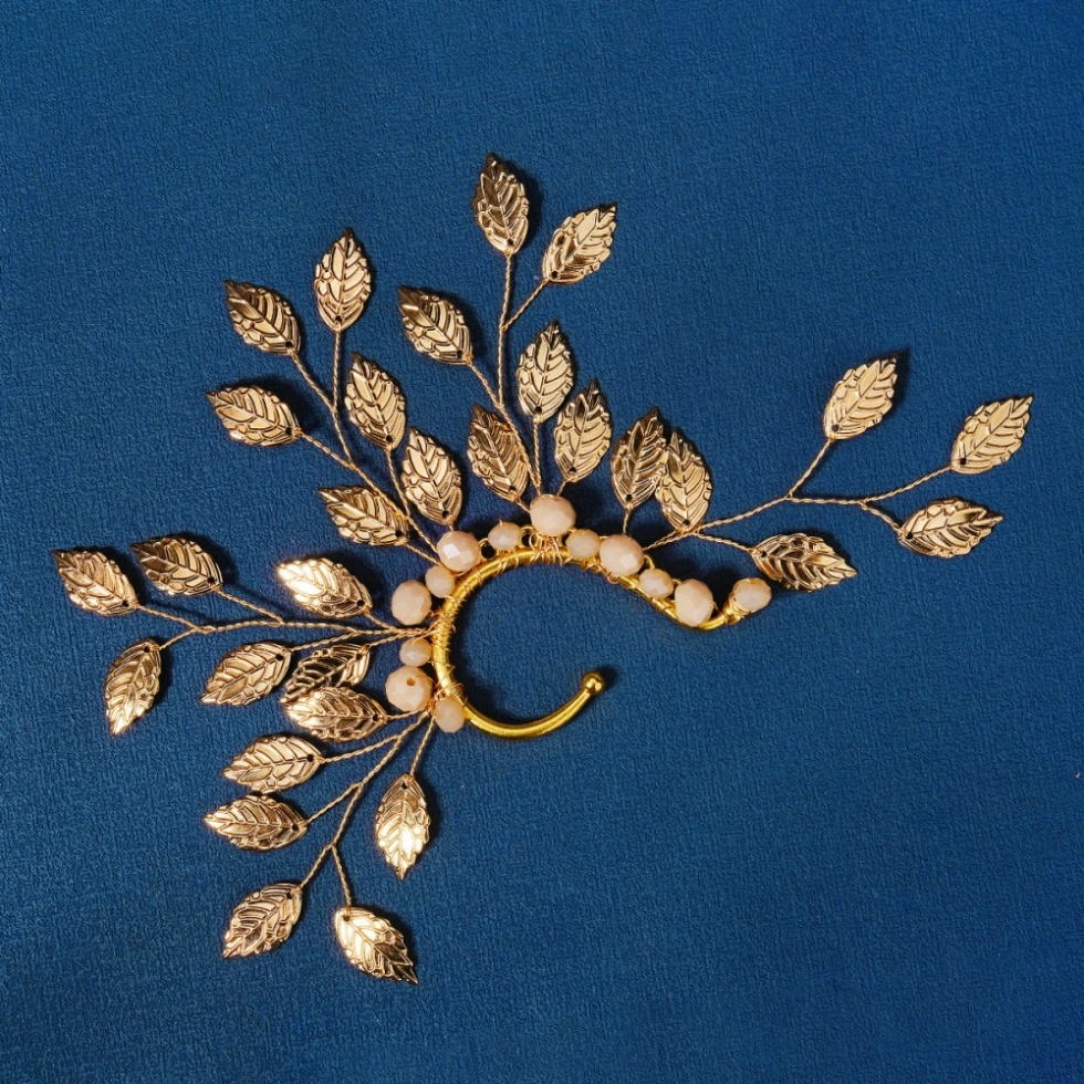 Alloy Leaves Flower Earclip Non Perforated Women's Sweet Shiny Earrings Exaggerated Ear Cuff Birthday Party Jewelry Gift