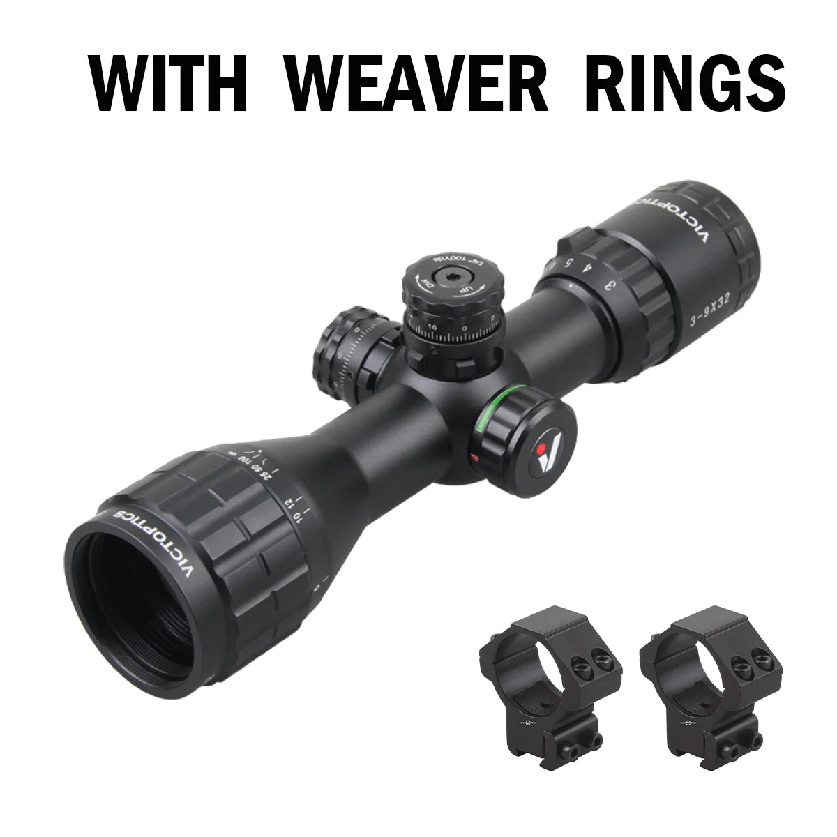 VictOptics C3 3-9x32SFP 1“ Riflescope With Red & Green