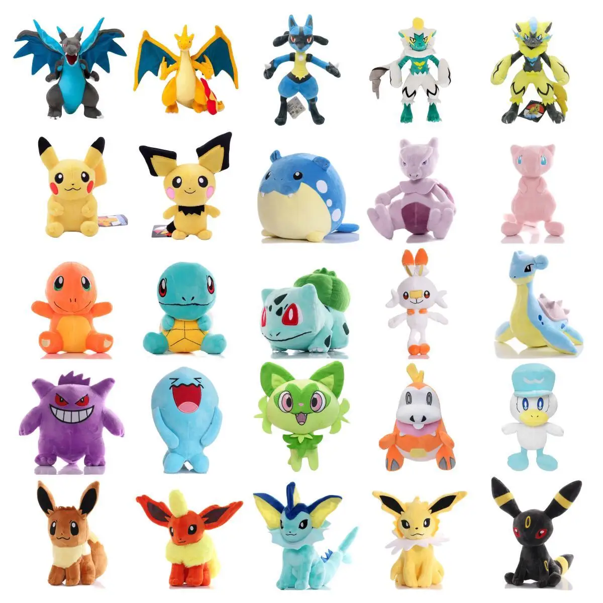 Pokemon Peluche Zeraora Sprrigato Lucario Charizard Mewtwo Mew Umbreon Wowbuffet Popplio Rowlet Scorbunny Lucario Pikachu Toys