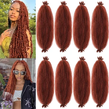 Marley Twist Braiding Hair Ginger Burgundy Ombre Brown Black Springy Afro Twist Hair PreFluffed Spring Twist Kinky Braiding Hair 1