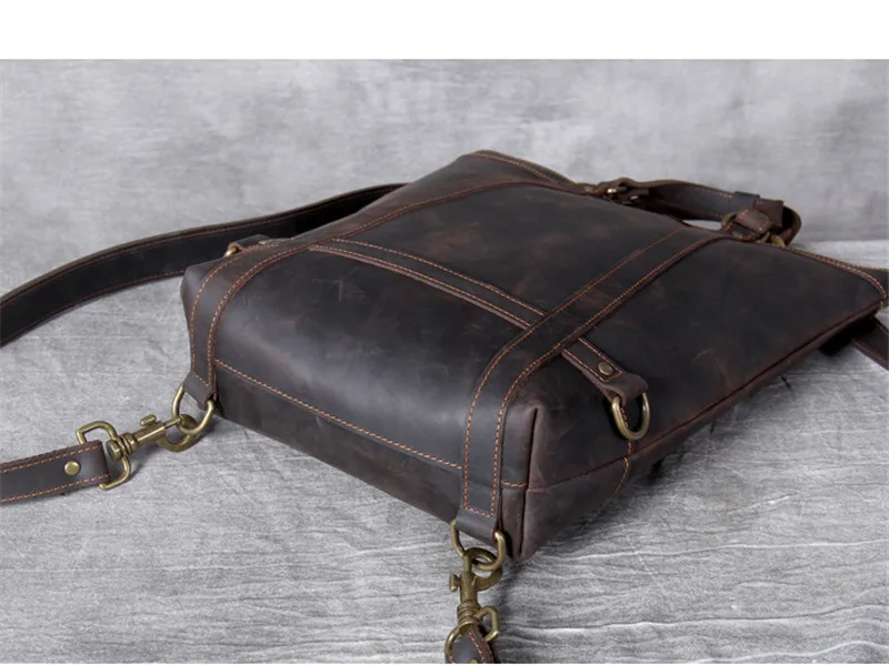 Pndme Vintage verrückte Pferd Rindsleder Männer Frauen Rucksack Reisen natürliche Echt leder multifunktion ale Bagpack Arbeit Laptop Bücher tasche – Detail 15