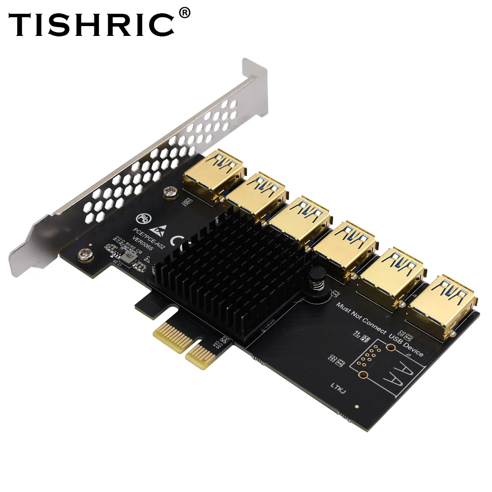 TSIHRIC PCIE 1 to 4/5/6 Pci Express Multiplier USB3.0 Extender Pci Express 1x 16x Card Slot Riser 009s 010 For Bitcoin Mining data cable types Cables & Adapters