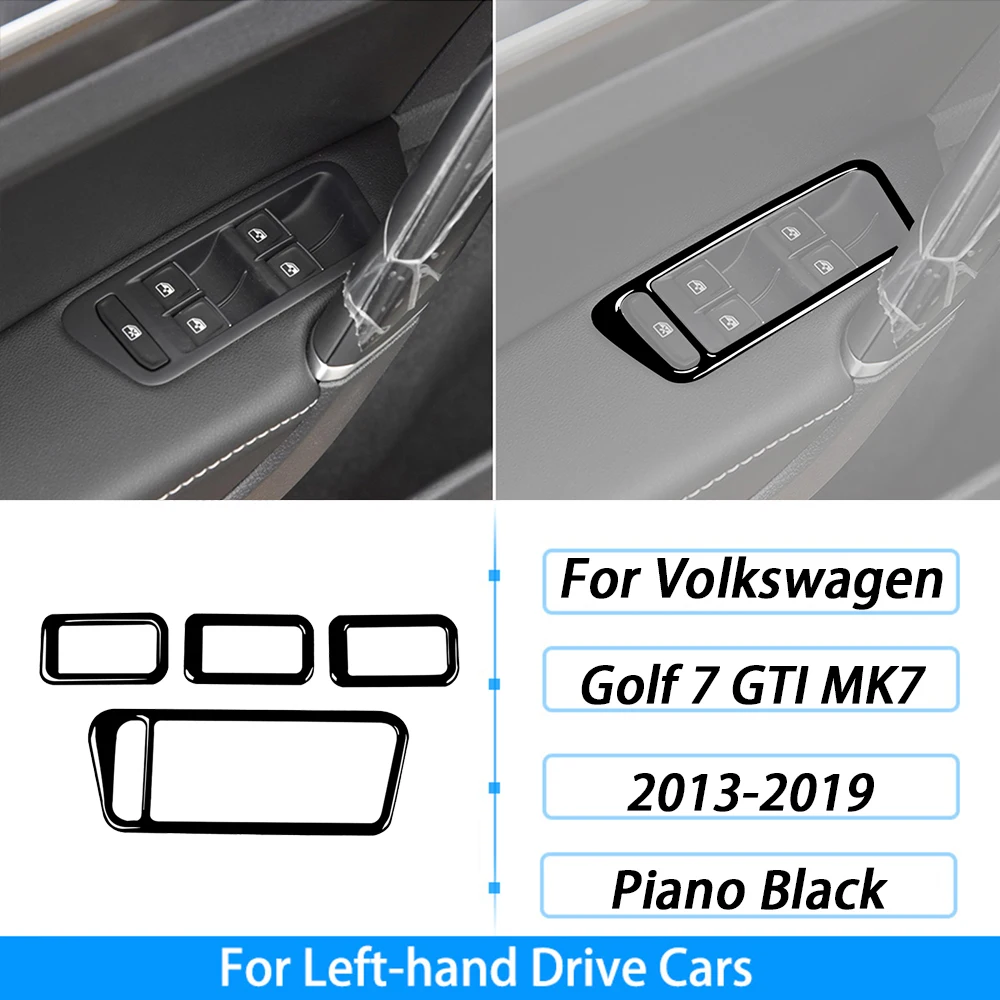 Zentrale Konsole Abdeckung Für VW Golf 7 / 7.5 - Schwarz Edelstahl Rahmen Für Getränkehalter