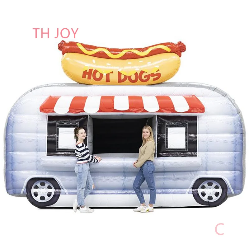 Outdoor Portable inflatable tent snack food truck, pop corn booth, inflatable drink car stand 5