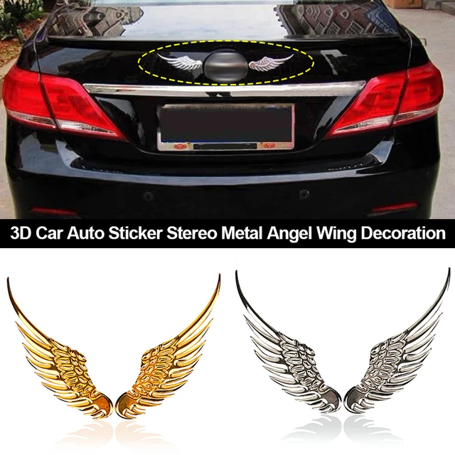 2 Teile/satz Auto Auto Aufkleber 3D Stereo Metall Engel Flügel Auto  Dekoration mit Decals Emblem Chrome Auto 3D Big Flügel auto Aufkleber