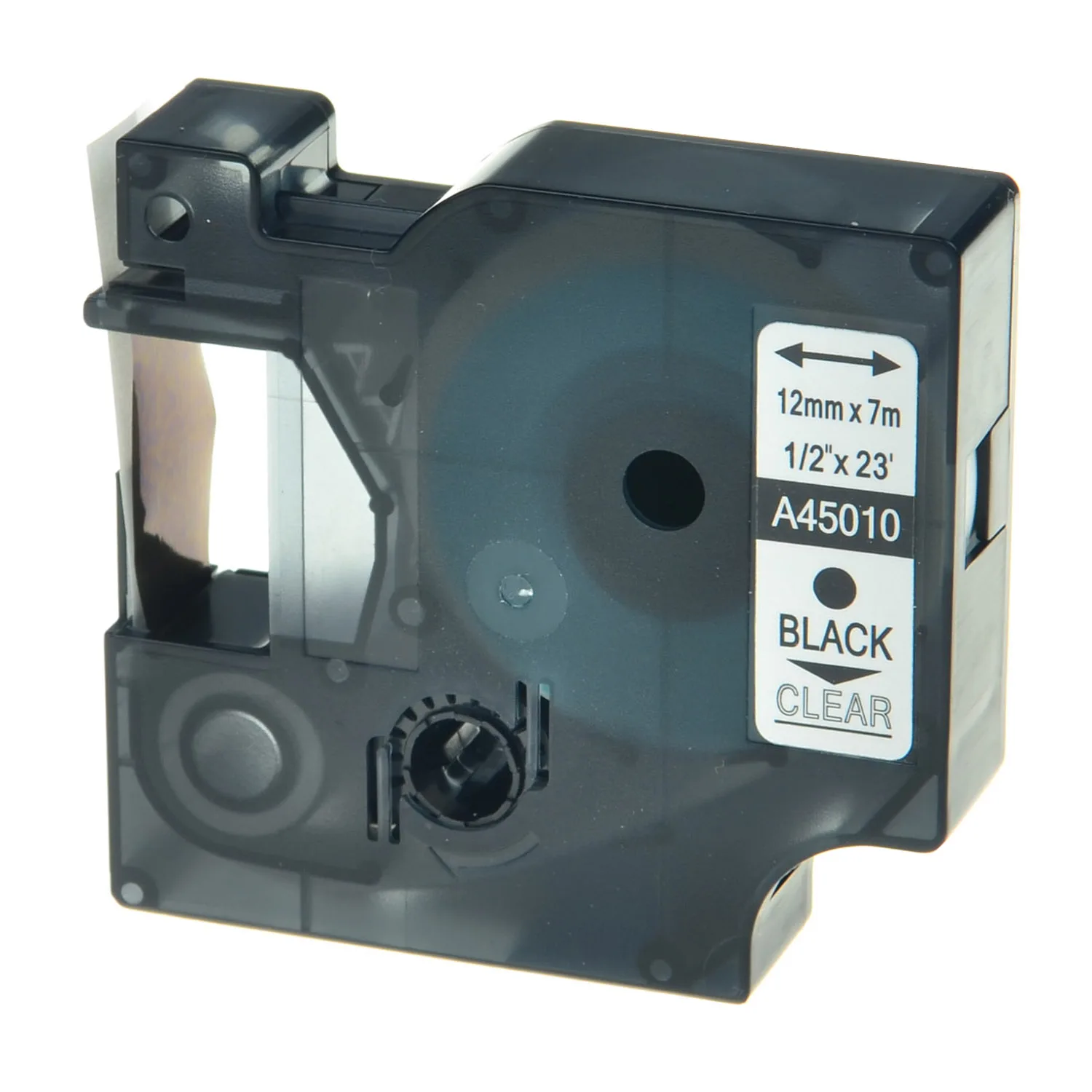 Black on White Dymo D1 Label Tape, Various Widths