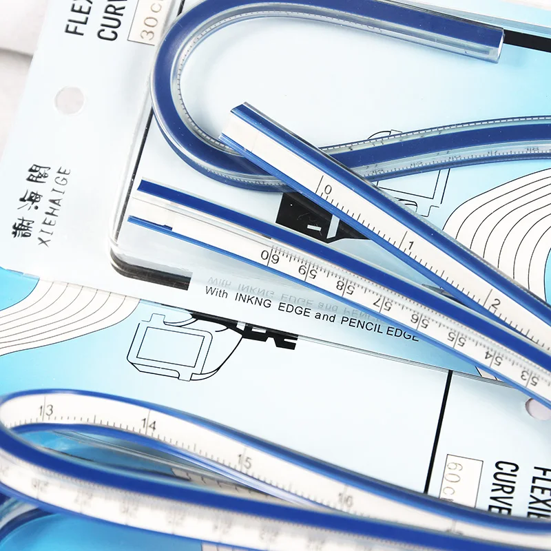 Flexible Curve Ruler Drafting Drawing Tool Serpentine Plastic School office supplies 30cm 40cm 50cm 60cm drawing ruler plastic ruler curve ruler