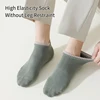 7 Pairs of Men's Spring and Autumn Pure Color Simple Double Ribbed Waistband Fashion college style summer breathable short Socks 3