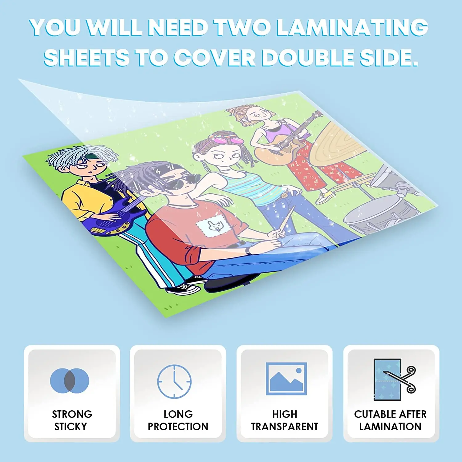 Self-Adhesive Laminating Sheets 20 Sheets 9X12inch No Machine Needed Clear Transparent Waterproof Vinyl Sticker Paper HTVRONT