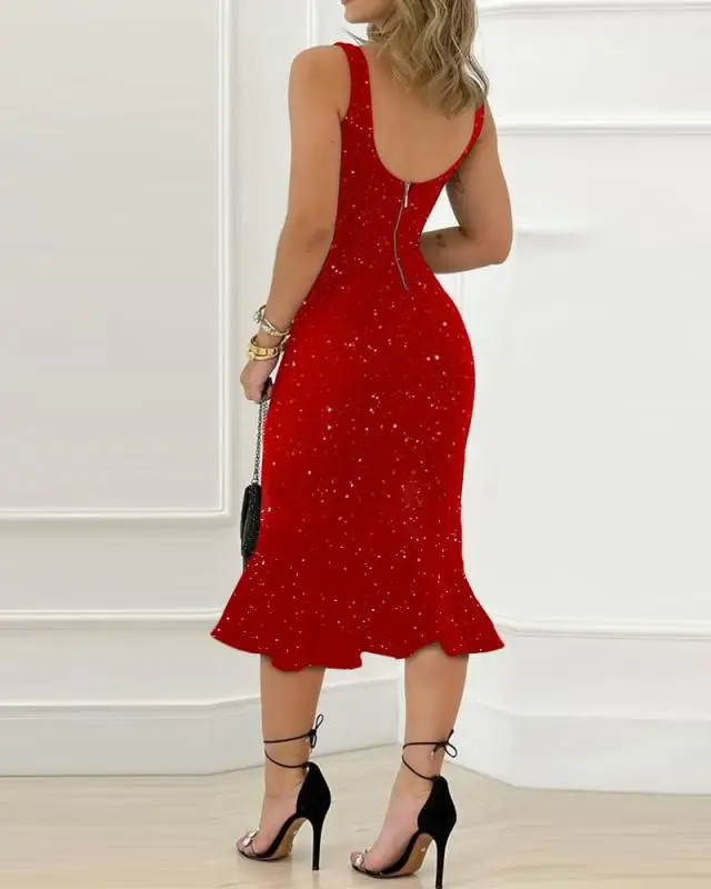 Sequin V-Neck Bodycon Dress main image 1