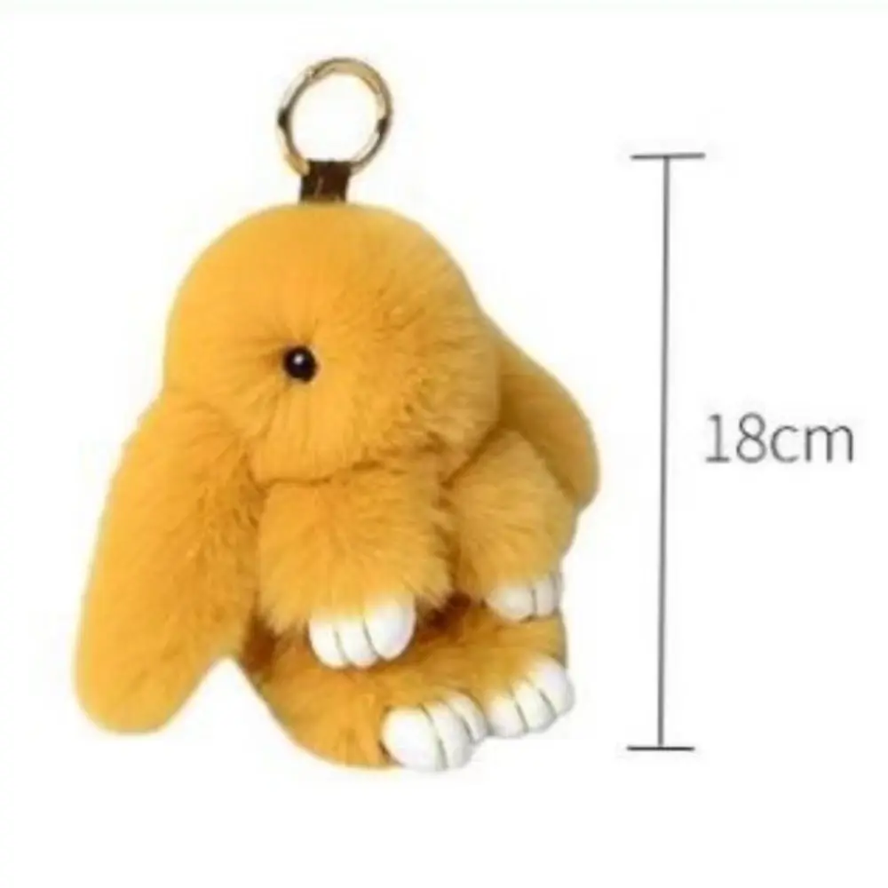 Bag Pendant Fashion Pluff Bunny Keychain Lovely Cute Play Dead Rabbit Doll Bowknot Smooth Rabbit Fur Keychain Children's Toys