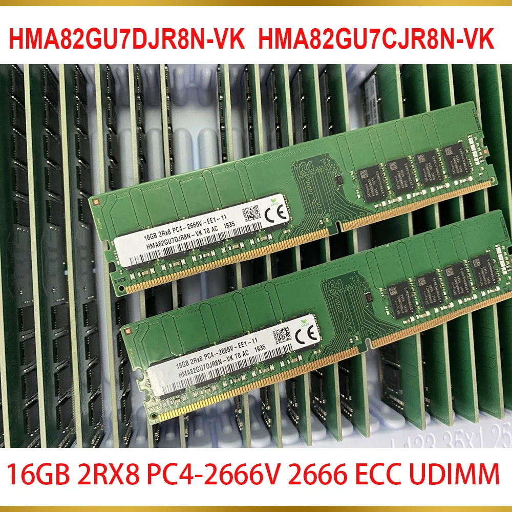 1PCS 16G 16GB 2RX8 PC4 2666V 2666 ECC UDIMM Memory For SK Hynix RAM HMA82GU7DJR8N VK