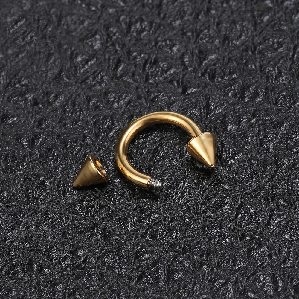 Piercing au nez,Rose gold10MMEnsemble de 5 Piercings de nez en acier