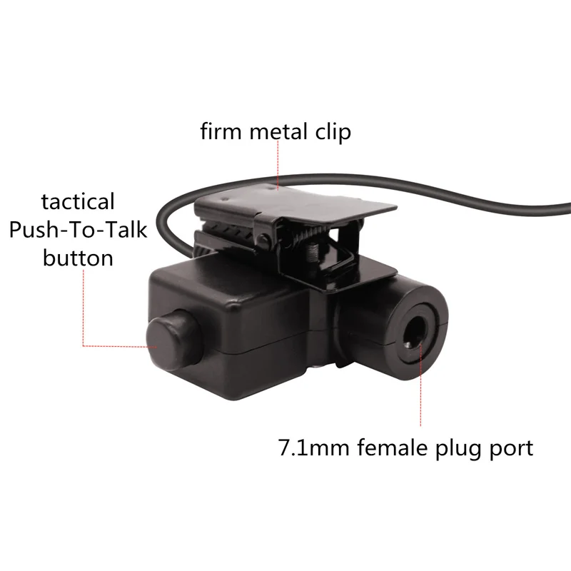 RISENKE-Tactical Anti-Noise Headset with Microphone and Earphone, Walkie-talkie, Vibration, U94 PTT Set
