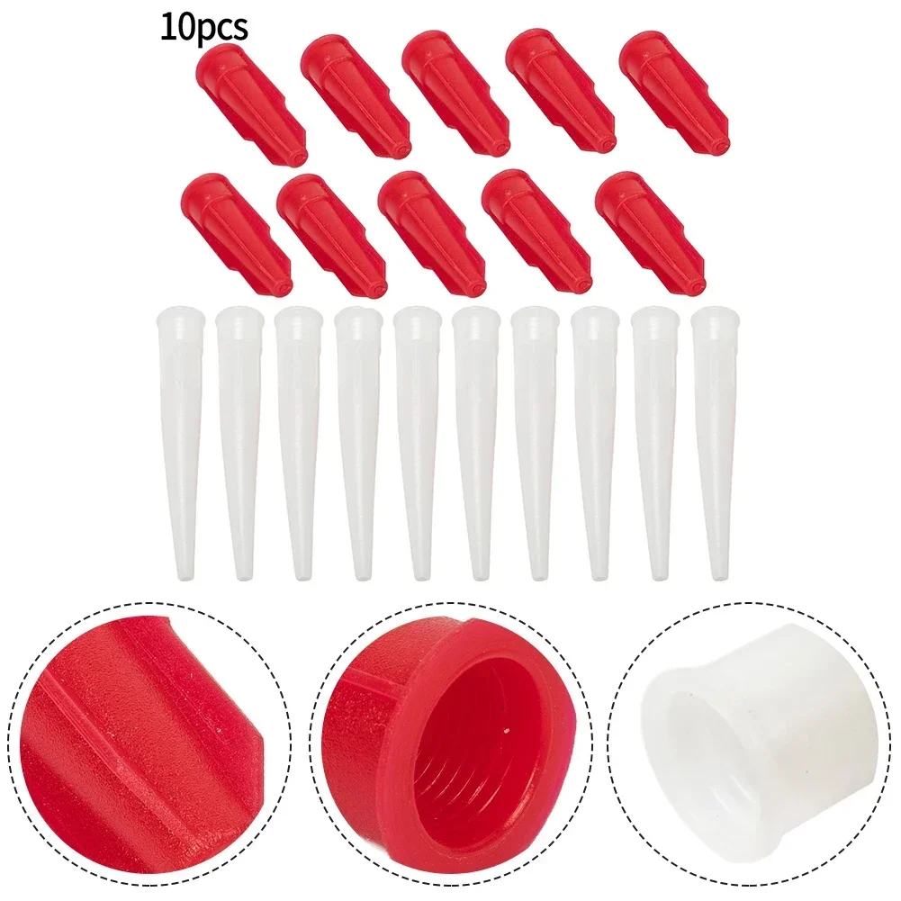 10 Pcs Spare Silicone Tube Nozzle Re-Sealable Mastic Cartridge Spare Nozzles Screw For Silicone Caulking Pipes Installation Tool 4