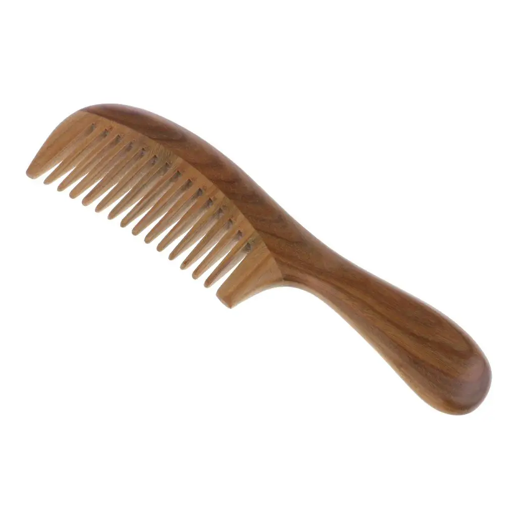 Natural Fine Toothed Comb Green Comb Massage Hair Comb Handmade