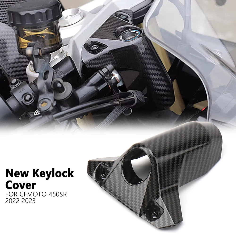 

For CFMOTO 450 SR 450SR 450sr 2022 2023 Motorcycle Accessories Front Cover Door Keyhole Guard Plastic Carbon fiber