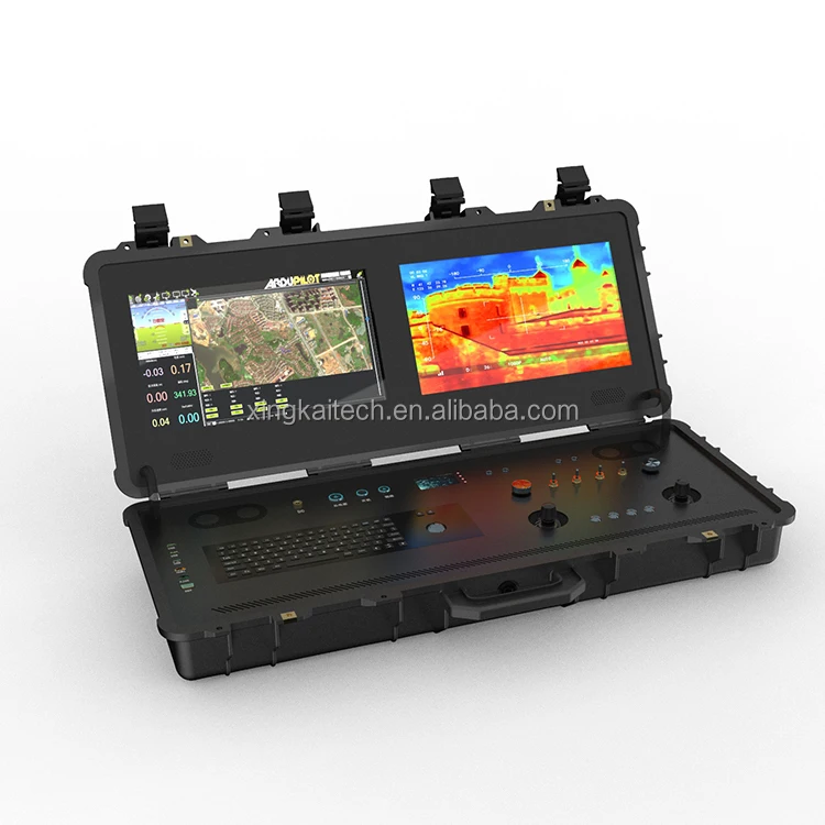 Highlight Dual Touch Screen Display Unmanned Systems FPV Ground Control Station with Rugged Ground Computer Data Link for UAV digital eagle professional ground control station with data link and video transmission for drone uav