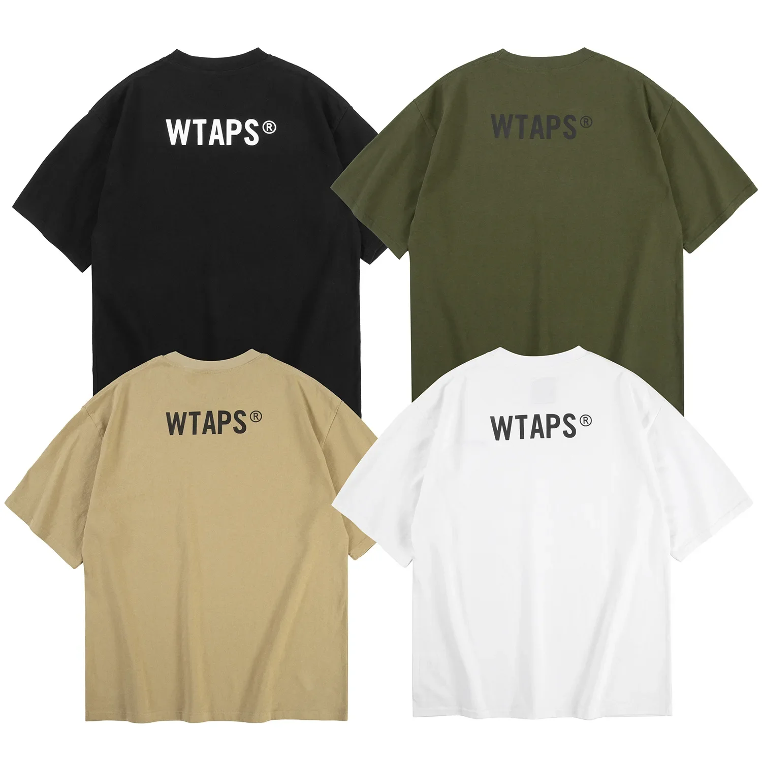 

GYM WTAPS Casual Exclusive Back Letter Print Round Neck Casual Heavyweight Short Sleeve T-shirt TX1030