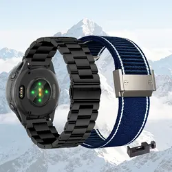Dual - Pack: Premium Metal & Nylon Watch Bands (Black - Blue)