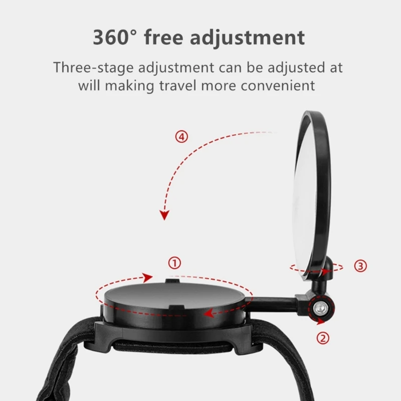360도 조정 가능한 산악 자전거 백미러 손목 밴드 백미러 