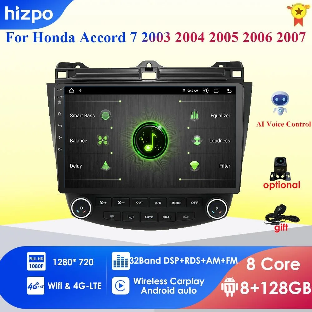10 1 &quotAndroid 0 Wifi 4G Автомобильный GPS стерео радио для Honda Accord 2003-2007 + HD CAM Mirror Link DTV SWC DVR