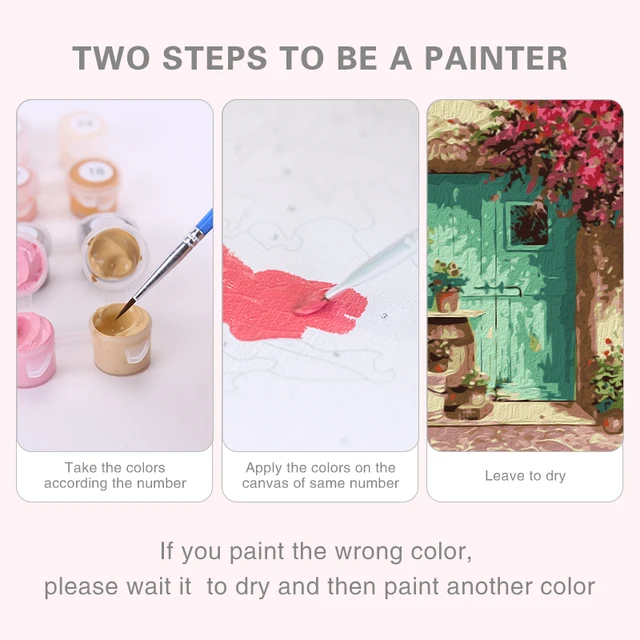 GATYZTORY Paint By Numbers for Adults Landscape HandPainted Oil Painting Tree Canvas Colouring Home Decor 3