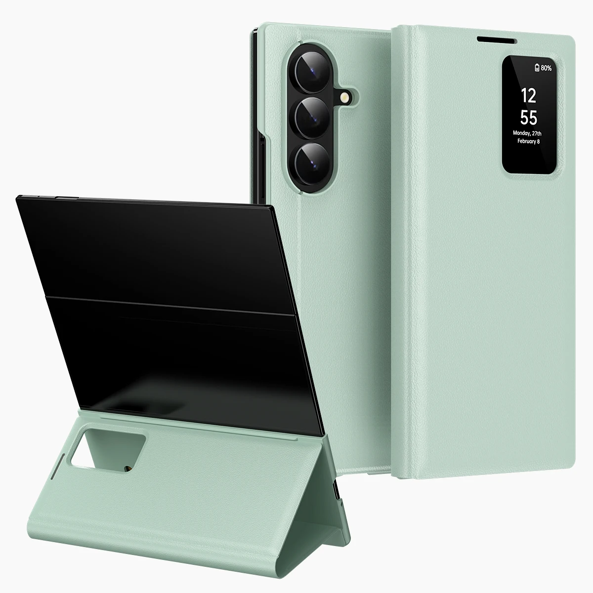 Luxury Leather Smart Flip Cover with Stand and Wallet View Window