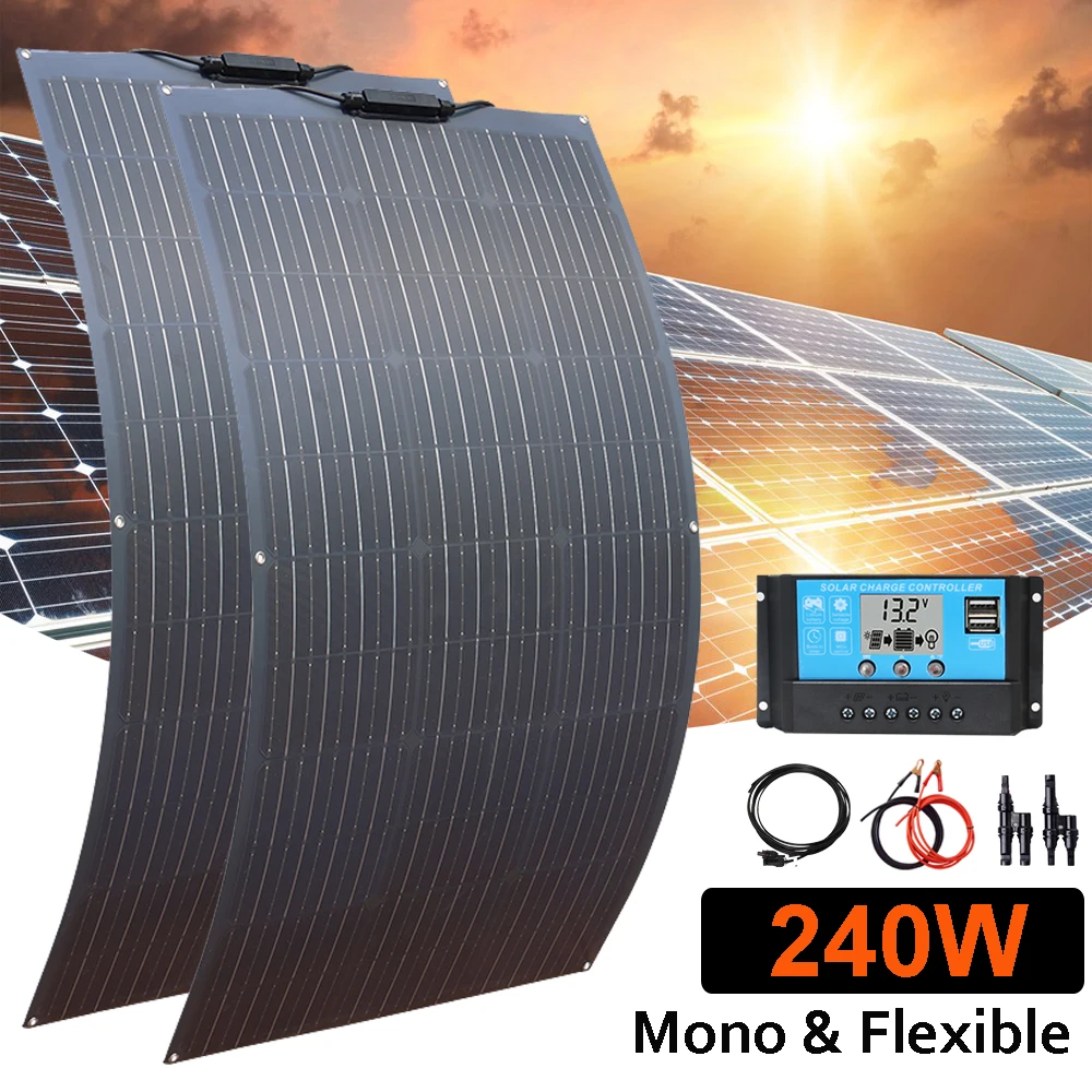 BATENORY 480W Flexible Solarpanels - 2x 240W Für Balkonkraftwerk, Wohnmobil & Camping