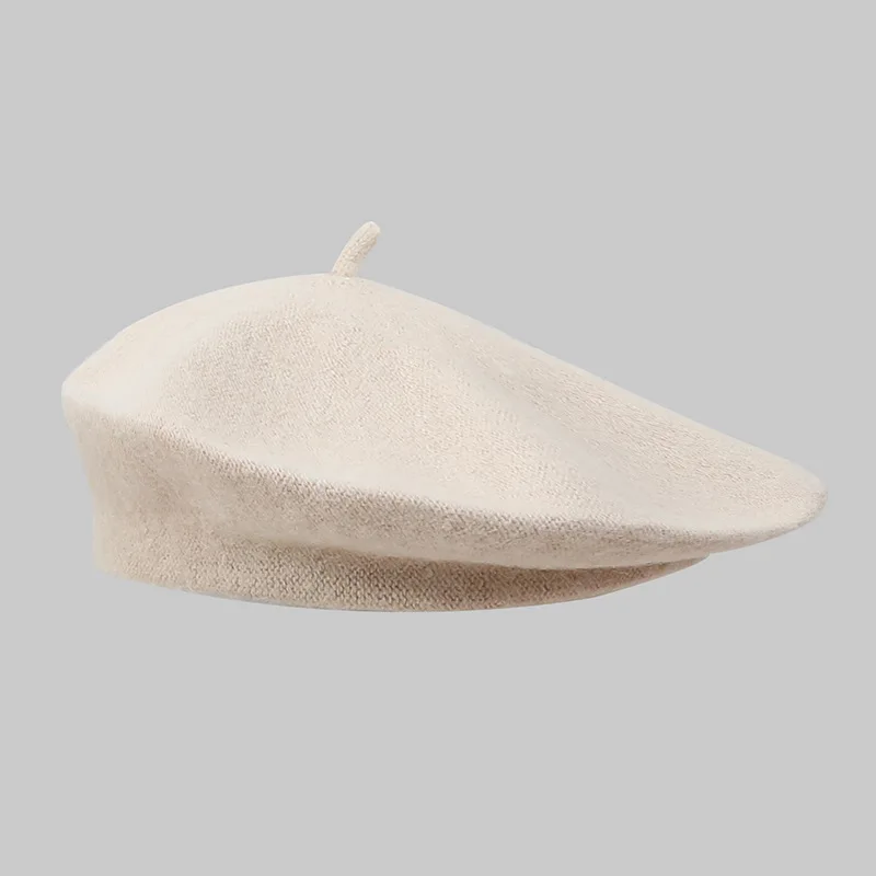 Autumn And Winter Women Wool Berets French Artist Style Warm Hat Retro Plain Beret Solid Color Elegant Lady All Matched Caps 3