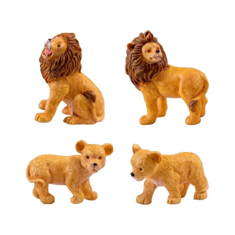 

Brown Cartoon Lion Figurines Micro Landscape Fairy Garden Simulation Wildlife Model Desktop Decoration Toy